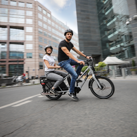 déplacement urbain en vélo longtail
