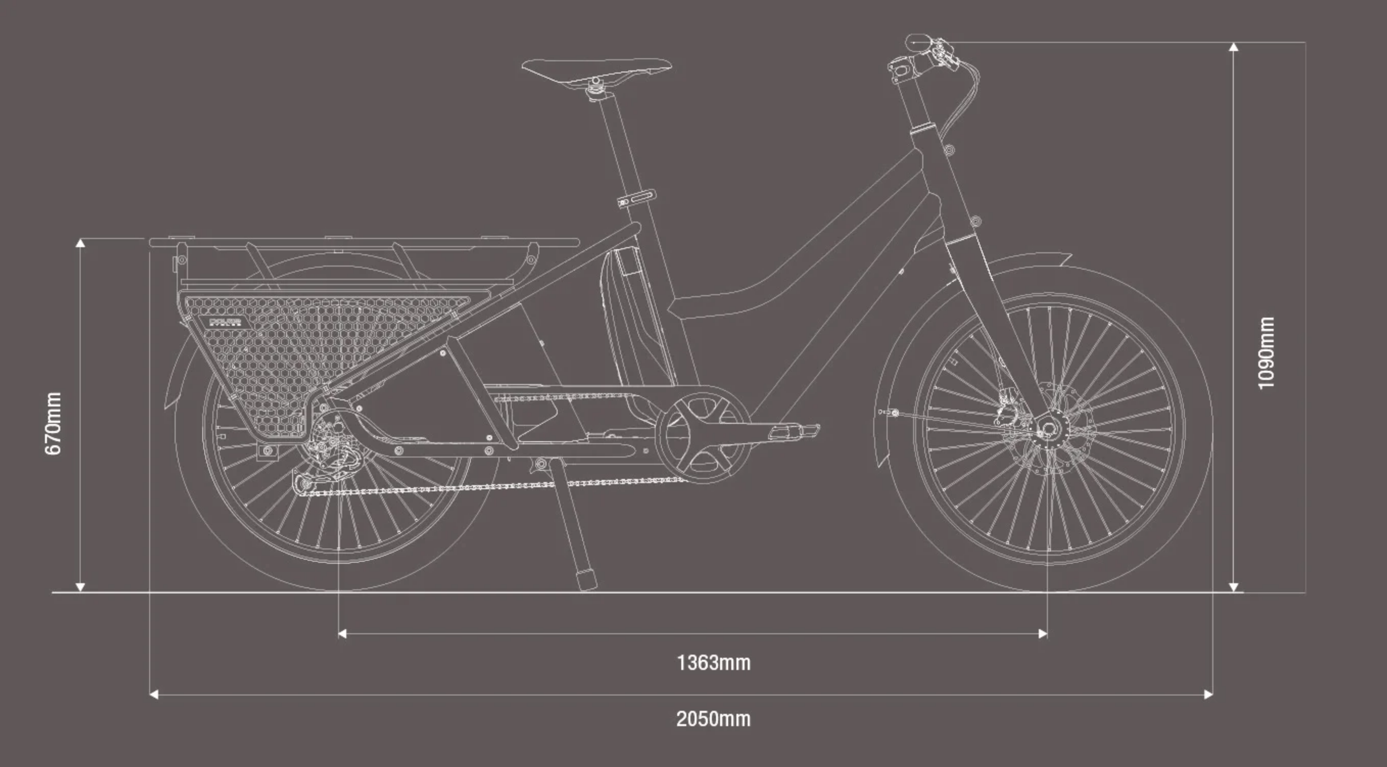 schéma du vélo longtail